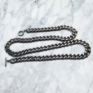 I-souled 9.5mm Pure Titanium Cuban Link Chain Necklace for Men Women With OT Clasp 24”  With Gift Bag