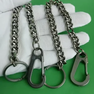 Pure Titanium Security Key Ring - 8.7mm/9.5mm Anti-Theft Keychain, Durable Wristwear for Safety & Protection