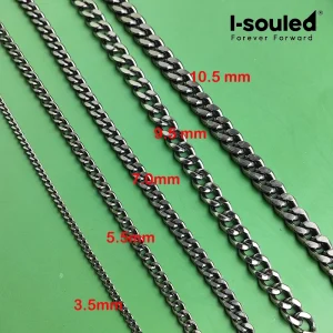 Semi-Finished Titanium Cuban Link Chain DIY Jewelry 3.5-10.5mm Lightweight Hypoallergenic