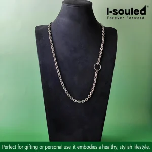 Pure Titanium O-ring Chain Clasp-Free Hypoallergenic 80cm Necklace Simple Style Unisex