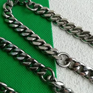 New 10.5mm pure titanium Cuban necklace with adjustable length for 2025