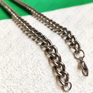 8.7MM Titanium Rounded Curb Chain Necklace 21.6" Stylish Hypoallergenic Women Necklace