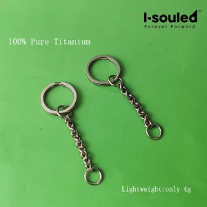 Pure Titanium Keychain for Men 5mm Wide Chain 4.2cm Length Luxury Durable EDC Daily Carry Gift