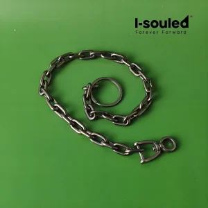 Pure Titanium Wallet Chain 9.5mm x 38cm (15") with 360° Rotating Horseshoe Buckle for Men