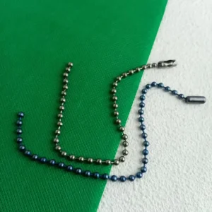 4mm Pure Titanium Blue Bead Chain, Ultra-Lightweight, Rust-Proof & Hypoallergenic, Thin Round Bead Necklace/Chain
