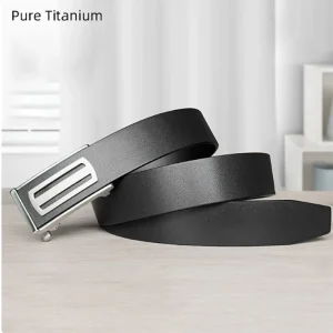 Pure Titanium Heaven and Earth Cover Men's Genuine Leather Belt Business Headcoat Leather Inner Wear Toothless Automatic Buckle