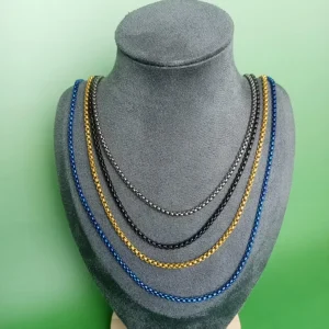 Valentine's Day Gift 3.0mm Aerospace Pure Titanium Box Chain Necklace - Light Luxury Style, Hypoallergenic Skin-Friendly Jewelry