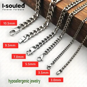 Hypoallergenic Pure Titanium Necklace Lightweight Jewelry Gift for Sensitive Skin