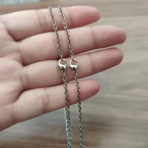 TA1 /Grade 1 Titanium （Pure Titanium） 2.0 mm Unisex O Shaped Chain Necklace for  Girls Womens Punk Chain Necklaces
