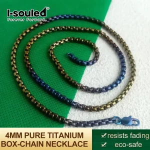 Lightweight Titanium Necklace, Hypoallergenic Durable, 65cm Length 4mm Width, Layering Personalized Jewelry