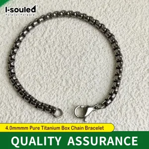 2025 True Titanium 4MM Box Chain Bracelet for Men - Hypoallergenic Lightweight Jewelry Gift