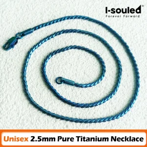 2.5mm Pure Titanium Snake Bone Necklace (Blue Style) - Hypoallergenic Fashion Jewelry for Men & Women