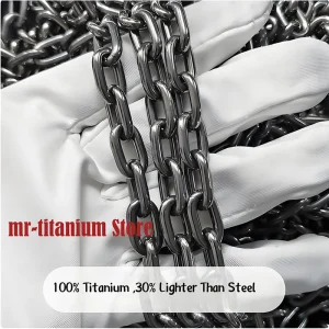 Pure Titanium Welded Chain by meter - Corrosion Resistant, Lightweight | Outdoor Pet Chain, Industrial Clothes Drying Chain