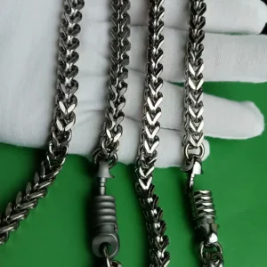 7.0mm Pure Titanium Reversible Chain Necklace for Men & Women – Anti-Magnetic, Anti-Rust, Hypoallergenic, Durable Everyday Wear