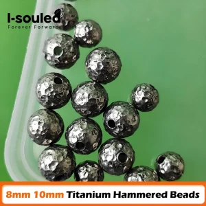 Unique Hammered Texture Titanium Beads 10mm 8mm Lightweight Durable DIY Jewelry Making Bracelet Necklace Earring Accessories