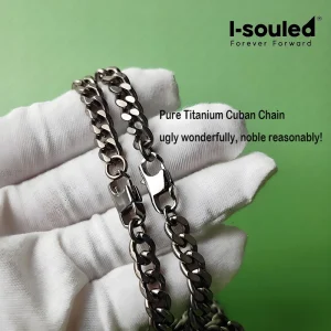 7mm Pure Titanium Necklace Stone Washed Hypoallergenic Nickel Free Gift for Sensitive Skin