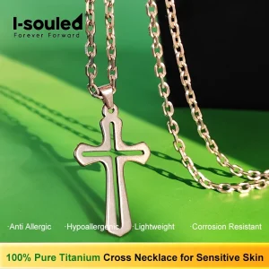 Hypoallergenic Anodized Titanium Couple Necklace & Ring Set - Luxury Jewelry Valentine's Day Gift for Lovers Couples