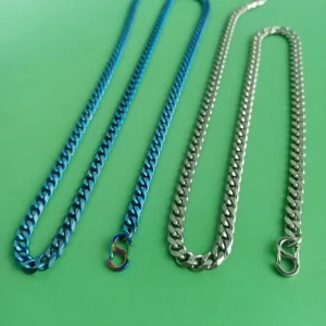 5.0mm pure titanium ground six sided denim chain stone wash, lightweight and hypoallergenic
