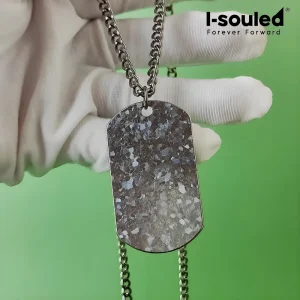 Pure Titanium Necklace 4.5mm Curb Chain 60cm Hypoallergenic | Ice Flower Dog Tag Pendant Trendy Jewelry for Men Women