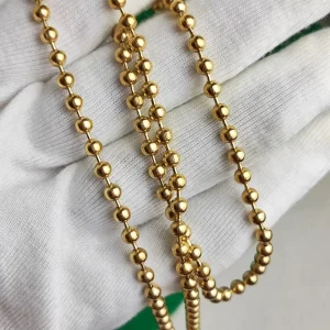 4MM Pure Titanium Bead Ball Chain Necklace Adjustable Length Jewelry Chain for Men and Women