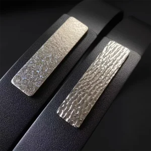 Pure titanium men's double needle smooth buckle anti allergic head layer cow belt