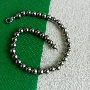 Women's Light Luxury Anti-Allergy Bracelet - 5mm Pure Titanium Beads, Simple Minimalist Style, Daily Wear Jewelry