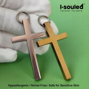 Anodized Titanium Cross Pendant Sensitive Skin Friendly Wear Resistant God's Glory