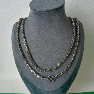 7.0mmminimalist pure titanium necklace with anti allergic material for both front and back chains