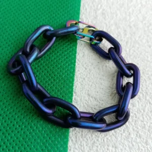 9.5mm pure titanium purple blue dazzling color O-chain anti allergic jewelry