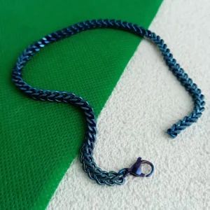 4.0mm Positive & Negative Blue Chain - Pure Titanium Material, Skin-Friendly Anti-Allergy, Minimalist Style Jewelry
