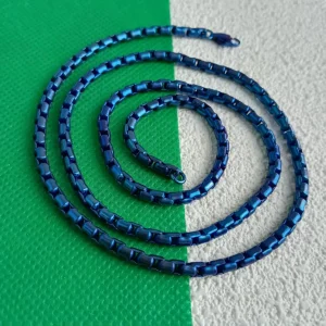 3.5mm pure titanium blue snake bone chain | hypoallergenic and colorfast | unisex trendy