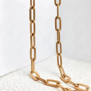 Titanium Paperclip Chain Necklace 5MM Width Women's Fashion Jewelry