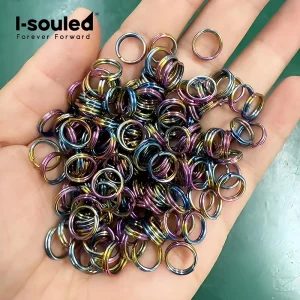 Split Jump Open Rings 12 Pcs in a Pack Pure Titanium Double Loop Rings- Super Light Never Rust 10/ 12/14 MM Jewelry Finding