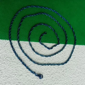 Minimalist 2.5mm Blue Fried Dough Twists Chain for Women - Versatile Fashion Piece for Daily/Party/Work Wear