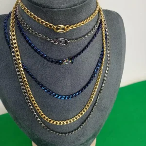 4.1mm Pure Titanium Necklace - Six-Sided Simple Style, Unisex Design for Men & Women | Skin-Friendly Hypoallergenic Daily Wear