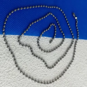 3.0mm Pure Titanium Bead Chain Necklace, Adjustable Hypoallergenic Jewelry for Men & Women