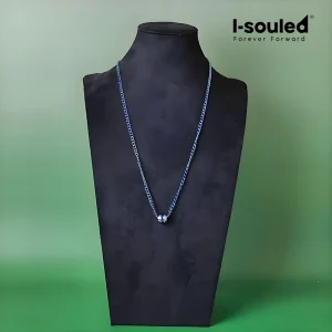 Minimalist Blue Titanium Chain Necklace - Unisex Sailor Fashion Jewelry Gift for Him/Her, Hypoallergenic Everyday Wear