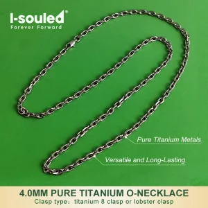 4.0mm Pure Titanium O-Necklace Women’s Cut Side Chain Minimalist Sweater Jewelry