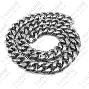 Second Largest Width 13.5 Mm True Titanium Men's Chain Necklaces Hiphop Love