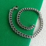 4mm Pure Titanium Chain Bracelet for Women & Men | Lightweight Hypoallergenic Jewelry | Reversible Everyday Unisex Gift