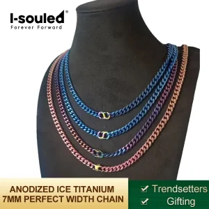 Pure Titanium Ground Six Sided Lightweight Waterproof Hypoallergenic - Anodized Titanium Ice-Crystal Unique Design