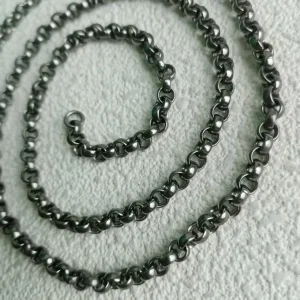 4mm pure titanium pearl O-chain men's and women's bracelet necklace hip-hop non fading anti allergic