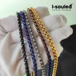 4mm Titanium Box Chain Necklace for Men Women Hypoallergenic Fade Proof Lightweight Everyday Jewelry Gift
