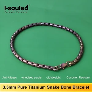 Unique Anodized Purple Titanium Snake Chain Bracelet, Trendy Gift for Boyfriend Girlfriend Birthday