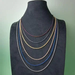 2.5mm Pure Titanium Necklace - Women's Fashion Jewelry Accessories, Lightweight & Skin-Friendly