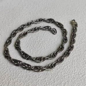 7 Mm Pure Titanium Italian Loose Rope Chain Necklace With Lobster Clasp