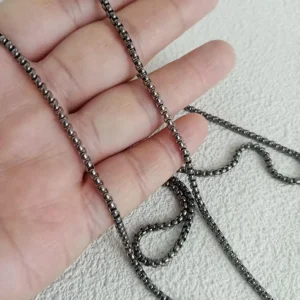 3.0mm  Infinity  Titanium Box Necklace - Buckleless Continuous Loop Chain for Daily Wear (1M/2M Length)