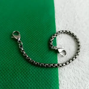 3mm Titanium Adjustable Extension Chain for Jewelry, Double Lobster Clasp Extender Chain for Necklace Bracelet Anklet