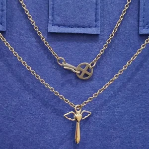 Real Titanium Guardian Angel Pendant Necklace Gifts for Birthday Christmas