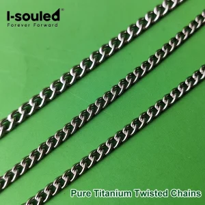 Pure Titanium Twist Chain Wholesale Multiple Sizes 3.4MM 4.2MM Jewelry Making Supplies for Bracelet Necklace Extender Custom